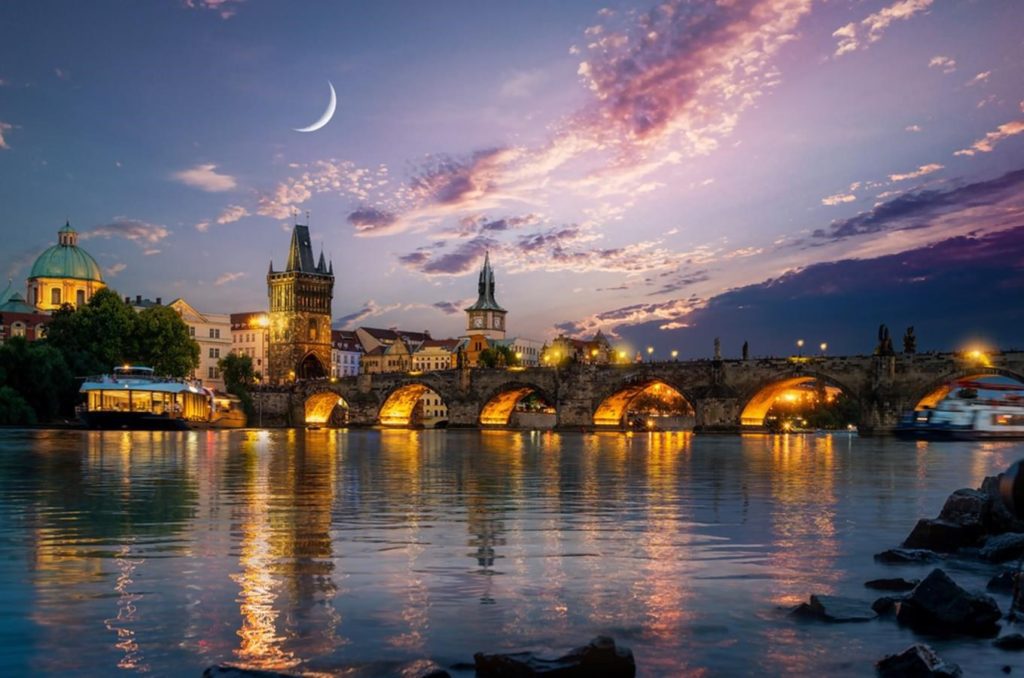 View of the Charles Bridge in Prague